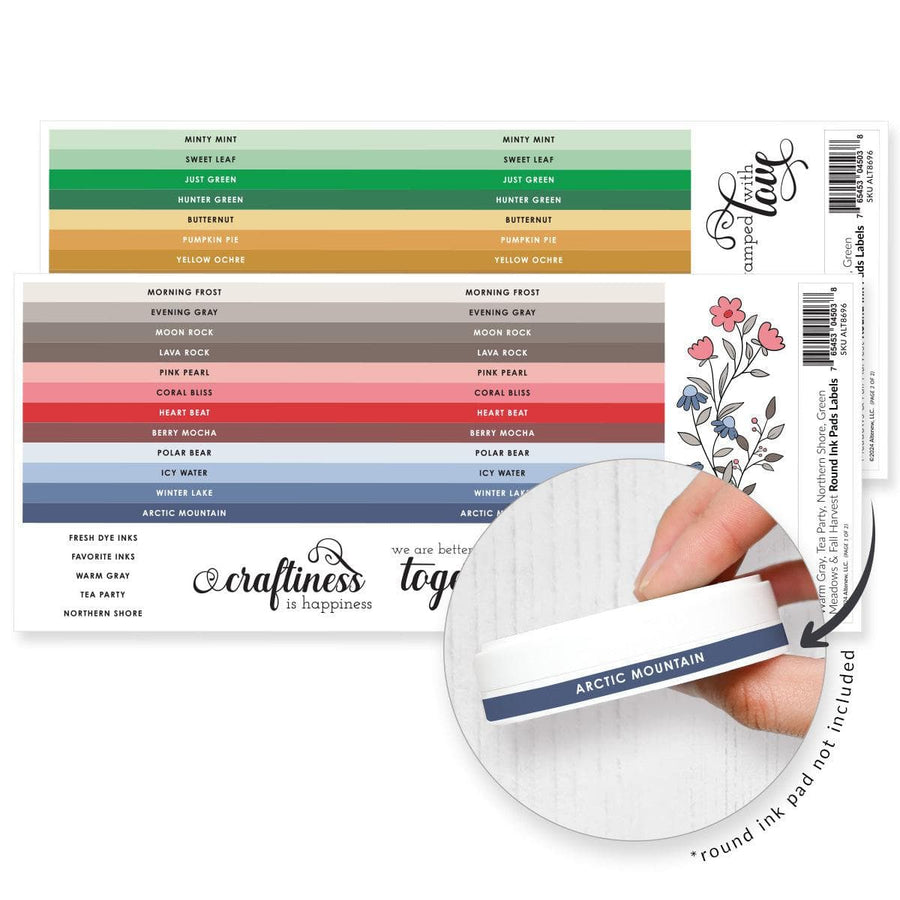 Round Ink Pads Label Set - Warm Gray, Tea Party, Northern Shore, Green ...