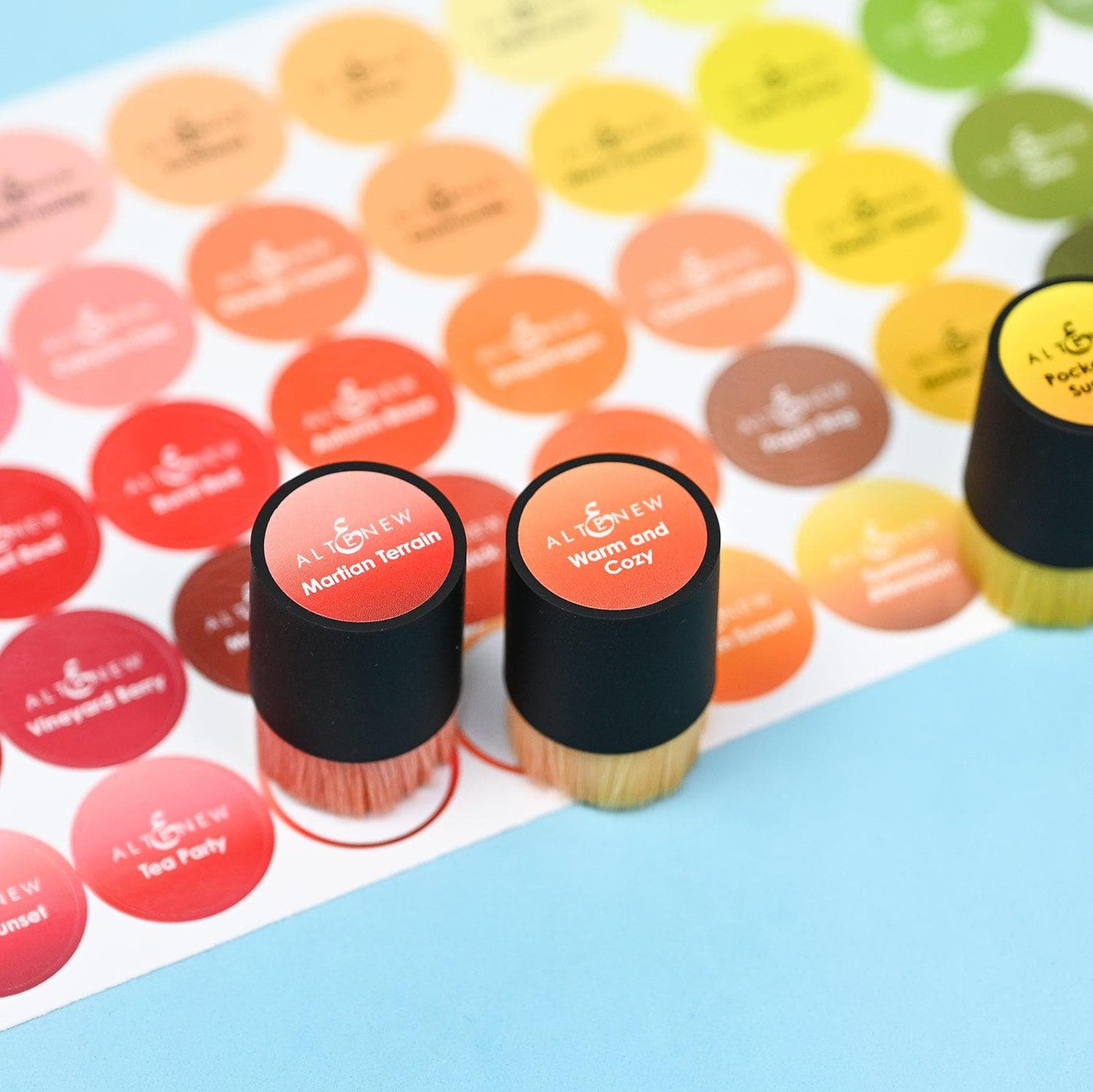 Misil Craft Decals Small Ink Blending Brush Label Set - All Crisp Dye Ink Colors (4 Sheets)