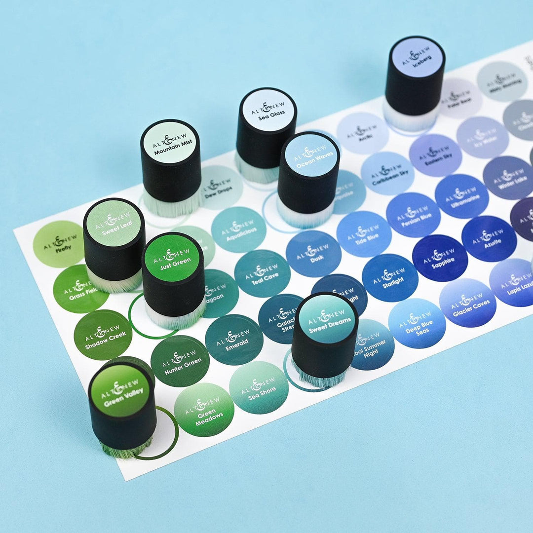 Chrisp Ink Small Ink Blending Brush Label Set - All Crisp Dye Ink Colors (4 Sheets)