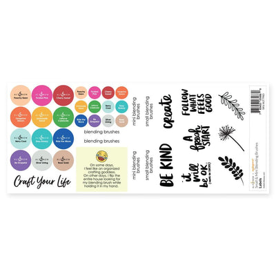 Misil Craft Decals Small & Mini Blending Brushes Label Set - 2023 Amy Tangerine Collection