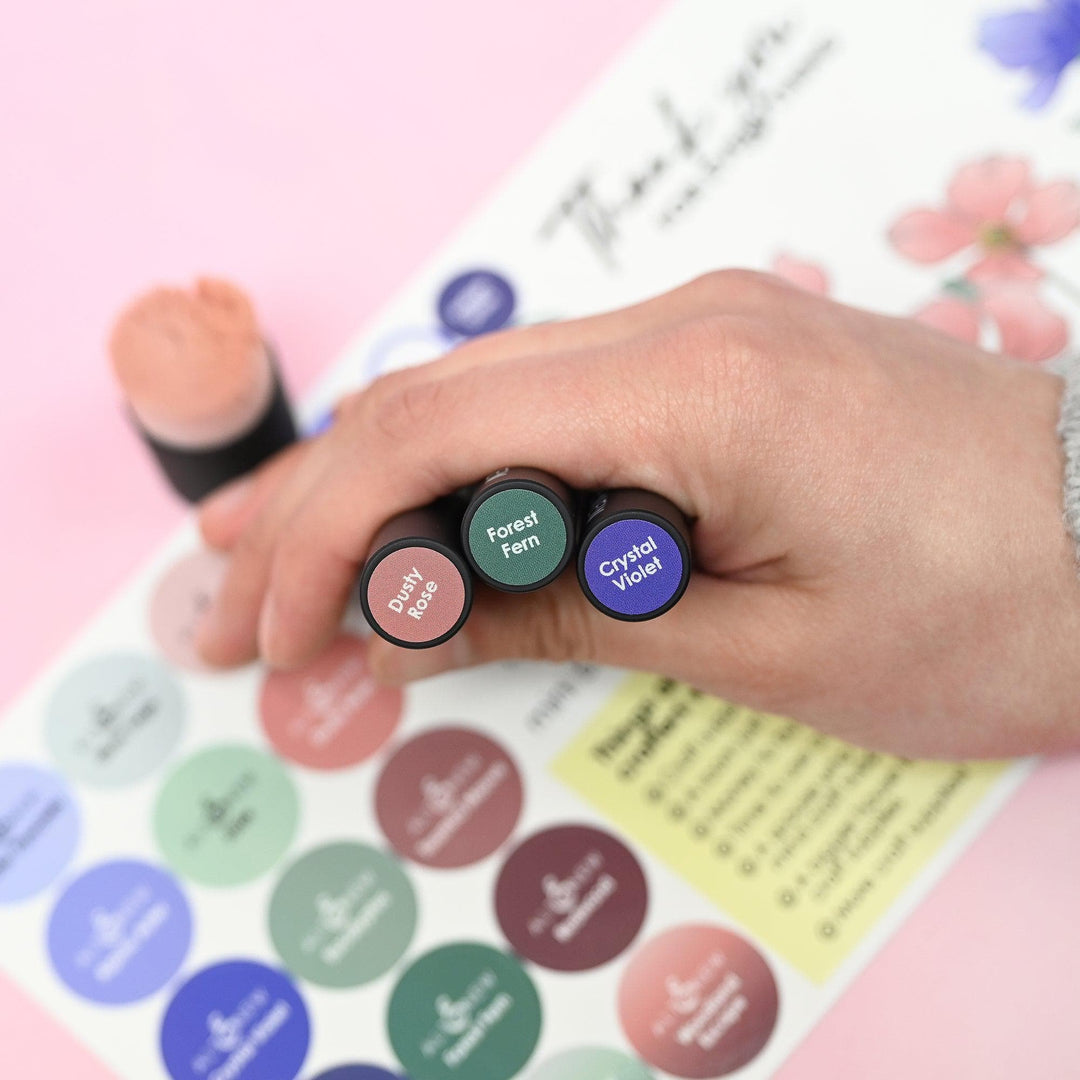 Misil Craft Decals Small & Mini Blending Brushes Label Set - Blue Mountains, Frosted Foliage, Woodland Escape