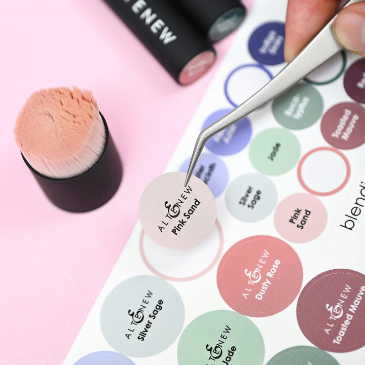 Misil Craft Decals Small & Mini Blending Brushes Label Set - Blue Mountains, Frosted Foliage, Woodland Escape