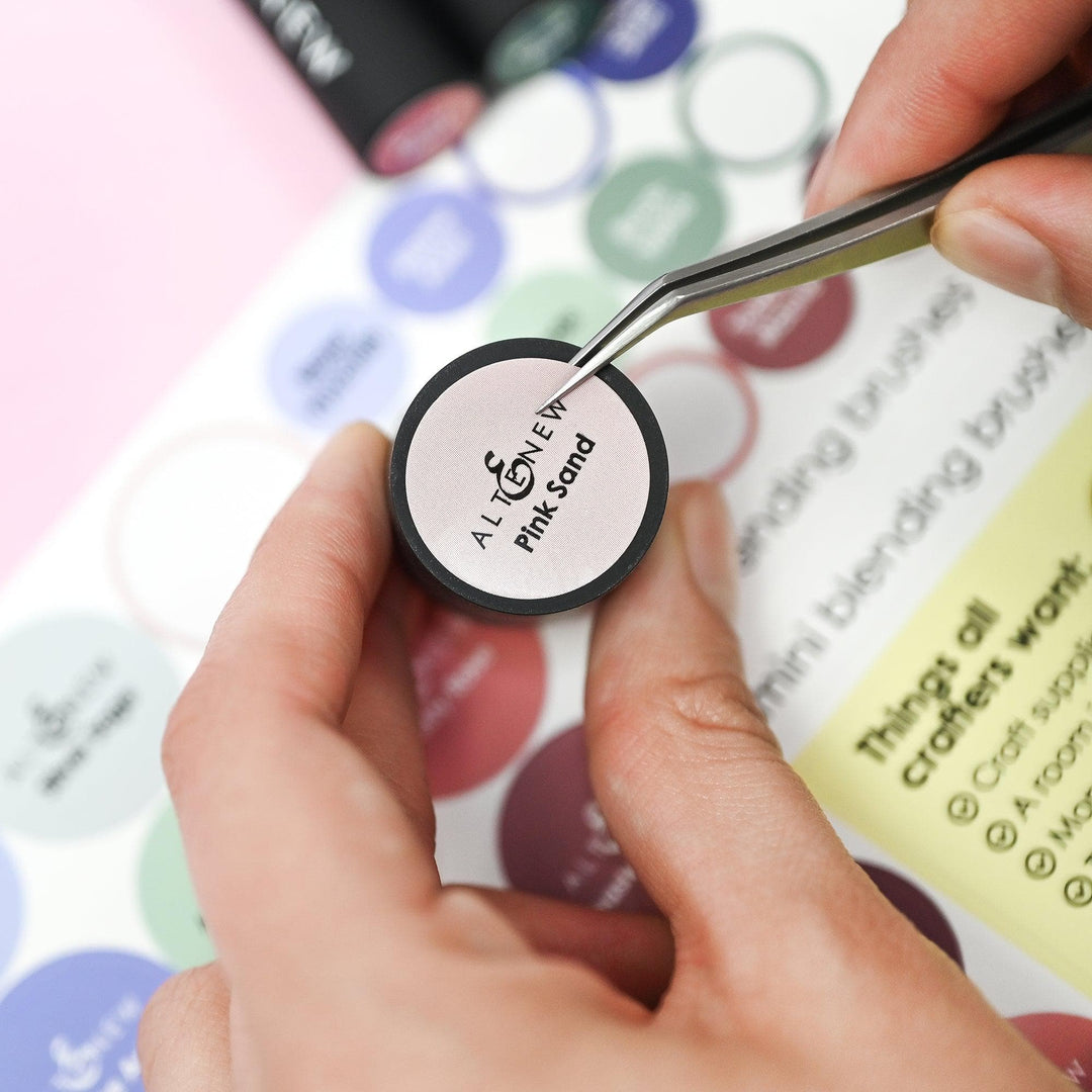 Misil Craft Decals Small & Mini Blending Brushes Label Set - Blue Mountains, Frosted Foliage, Woodland Escape