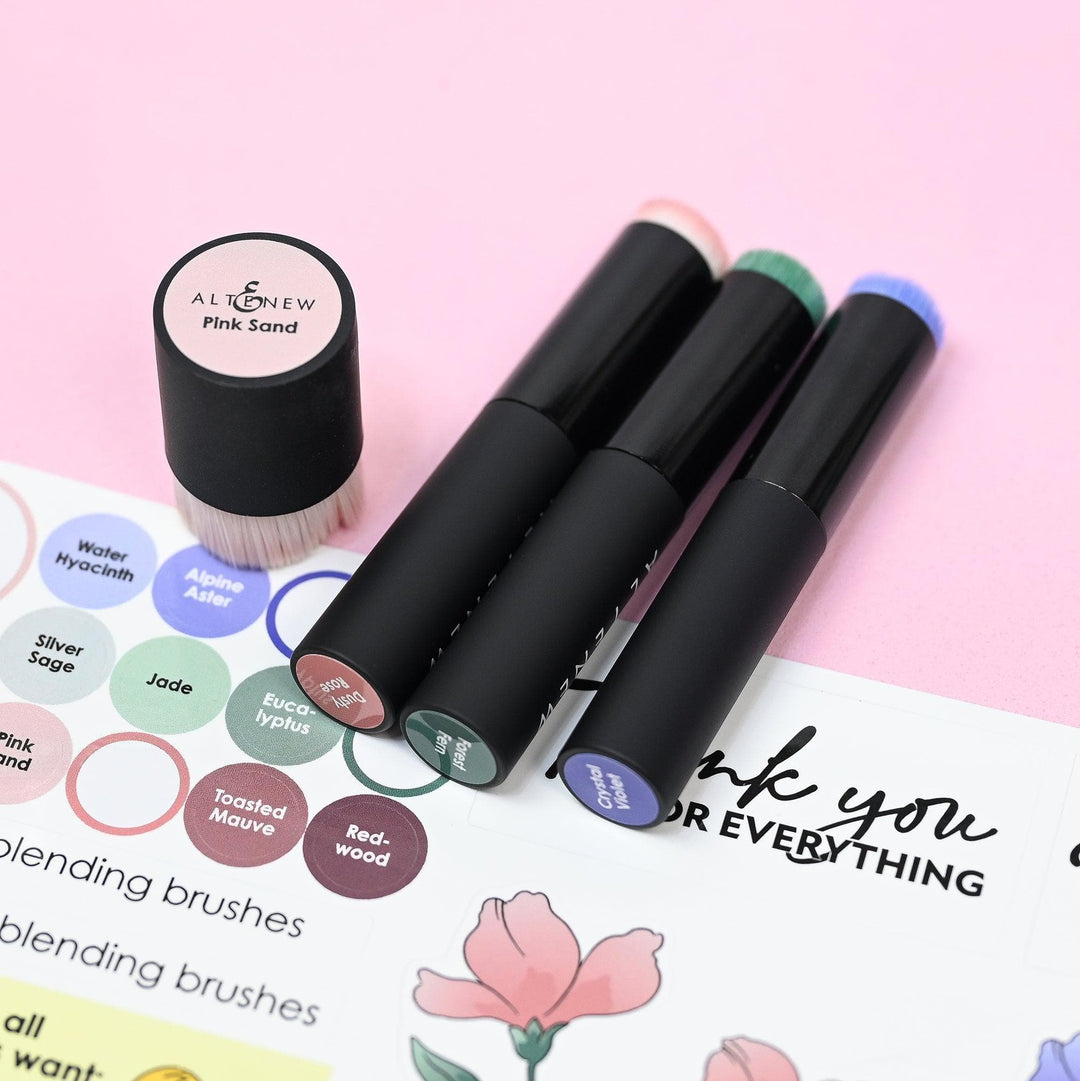 Misil Craft Decals Small & Mini Blending Brushes Label Set - Blue Mountains, Frosted Foliage, Woodland Escape