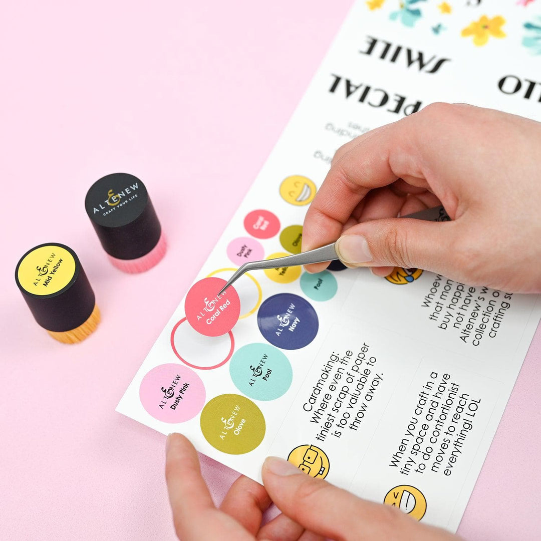 Misil Craft Decals Small & Mini Blending Brushes Label Set - Deco Garden