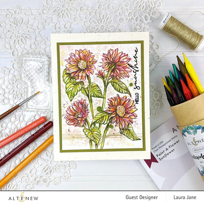 Altenew PAF & Watercolor Pencil & Brushes & Paper Set Sunny Doodles Woodless Watercolor Pencils Bundle