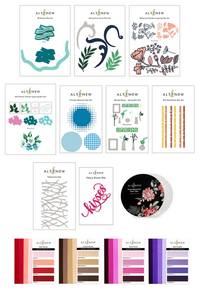 Altenew Paper Bundle Suddenly Spring Stand-alone Die Release & Modern Colors Gradient Cardstock Bundle