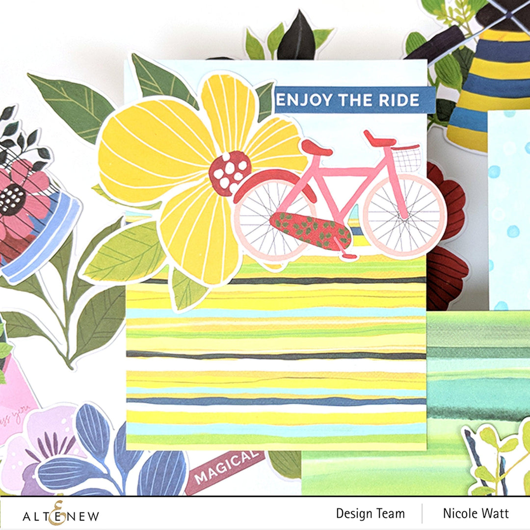 Pexzuh Printing Pattern Paper Enjoy the Ride 12x12 Paper Pack
