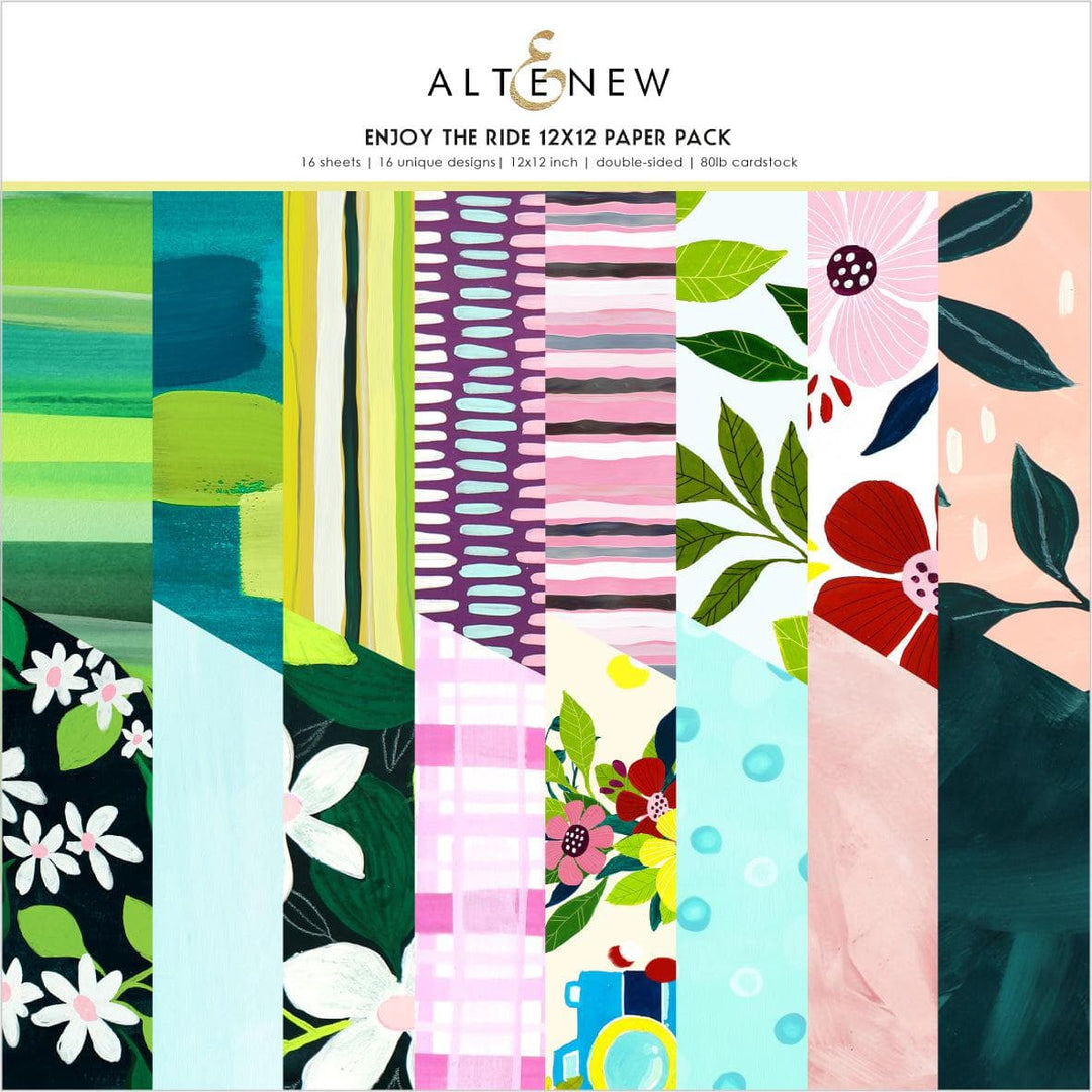 Pexzuh Printing Pattern Paper Enjoy the Ride 12x12 Paper Pack