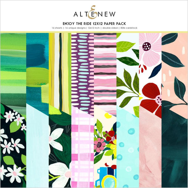 Pexzuh Printing Pattern Paper Enjoy the Ride 12x12 Paper Pack