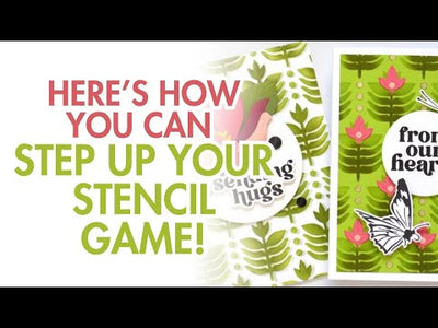 Deco Leaves Background Stencil