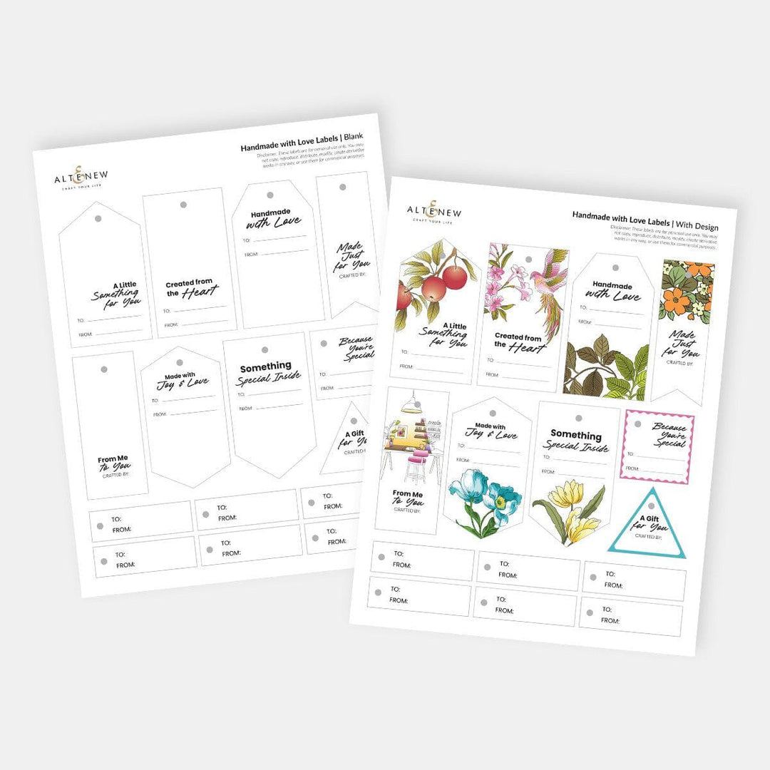 Free Handmade with Love Labels (Printable Gift Tags & Craft Labels)