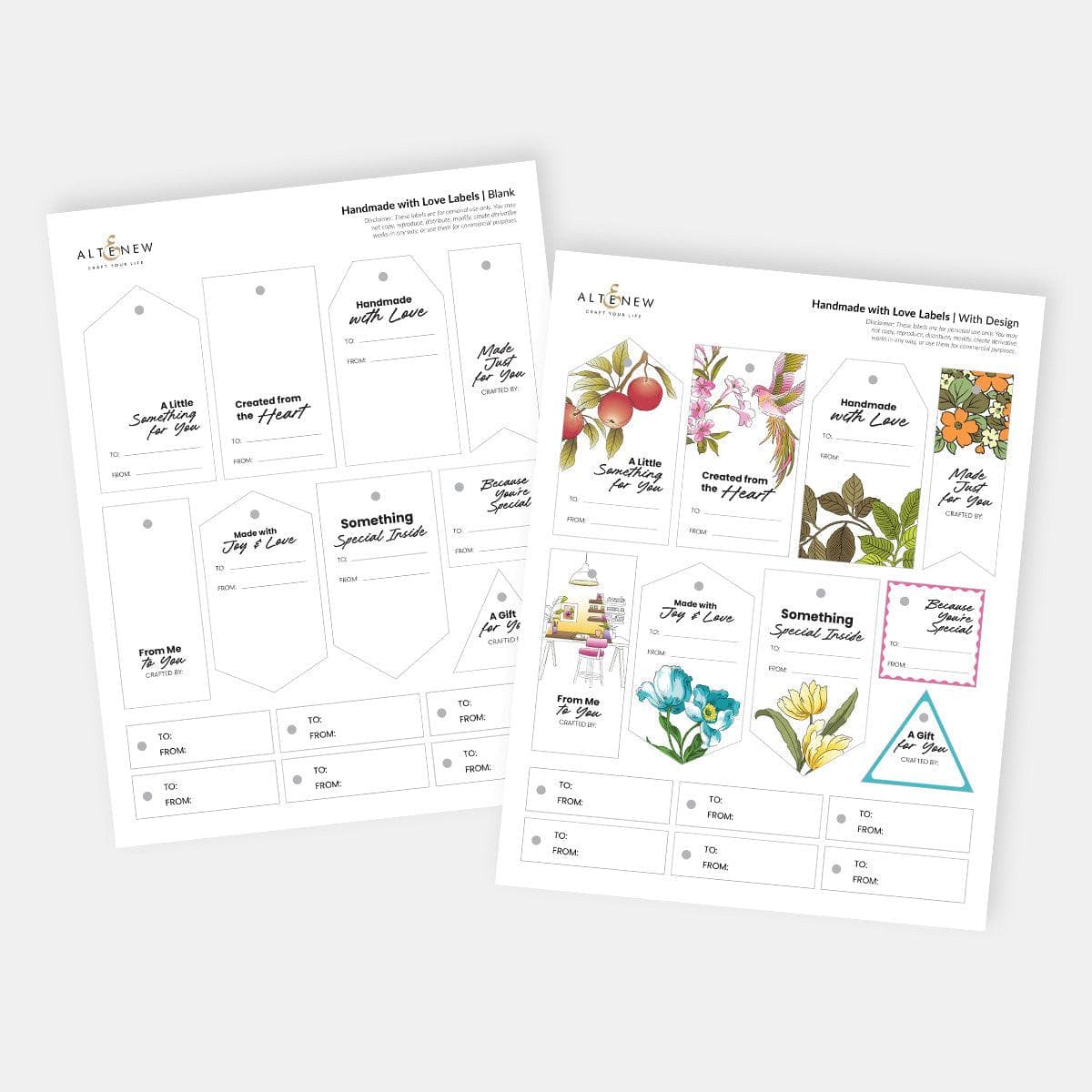 Free Handmade with Love Labels (Printable Gift Tags & Craft Labels)