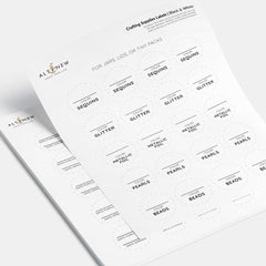 Printable Craft Supply Labels (Color-Coded & Black & White)