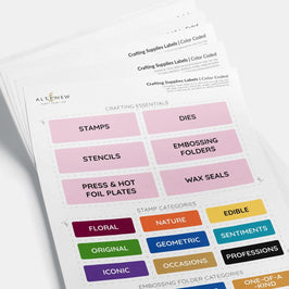 Printable Craft Supply Labels (Color-Coded & Black & White)