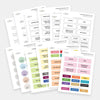 Printable Craft Supply Labels (Color-Coded & Black & White)