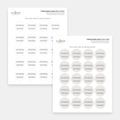 Printable Craft Supply Labels (Color-Coded & Black & White)