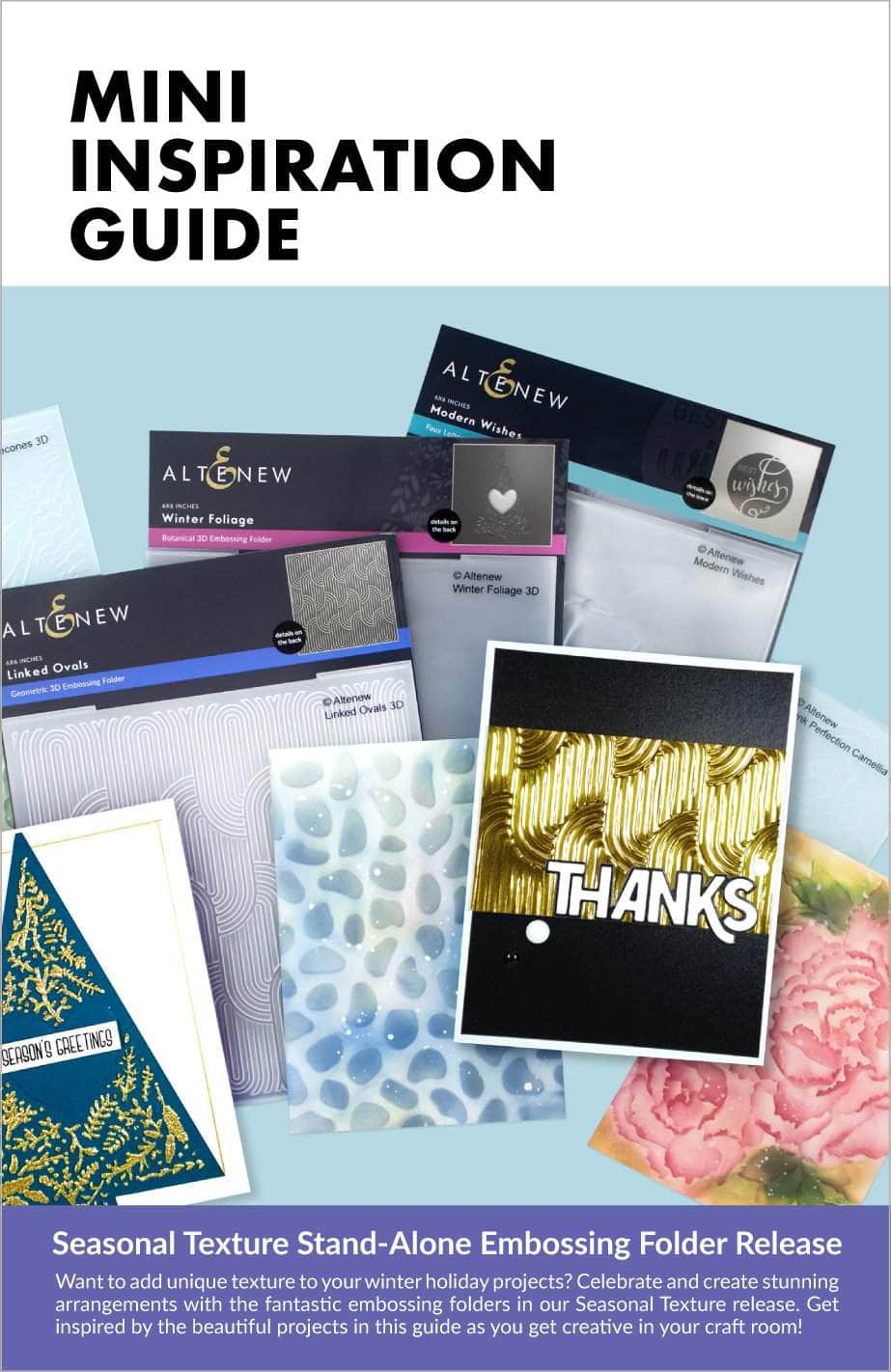 55Printing.com Printed Media ?Seasonal Texture Stand-alone Embossing Folder Release Mini Inspiration Guide