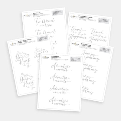Travel-Inspired Calligraphy Worksheets (Printed) – Brush Lettering for Beginners!