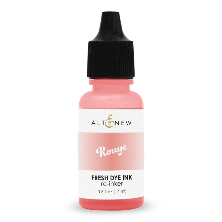 Altenew Red Sunset Fresh Dye Ink Reinker bottle with vibrant red ink for stamping and crafting projects.