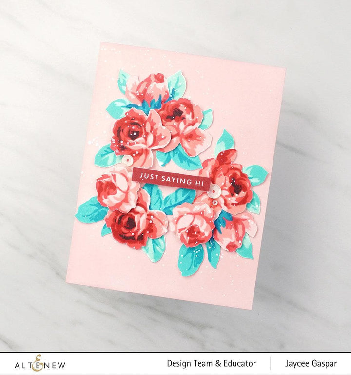 Altenew Red Sunset Fresh Dye Ink Reinker bottle with vibrant red and crimson shades for ink refill and crafting projects.