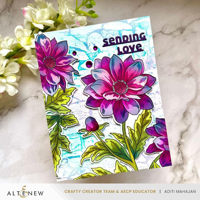 Altenew Texture and Blooms Betterpress plates bundle with floral and textured designs for creative stamping projects.