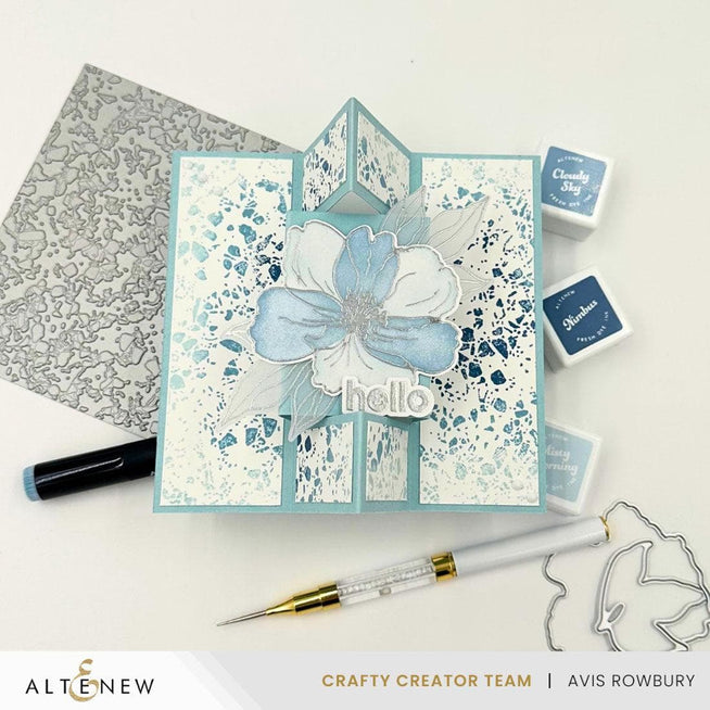 Altenew Texture and Blooms Press Plate Bundle featuring Betterpress plates with floral and textured designs for crafting projects.