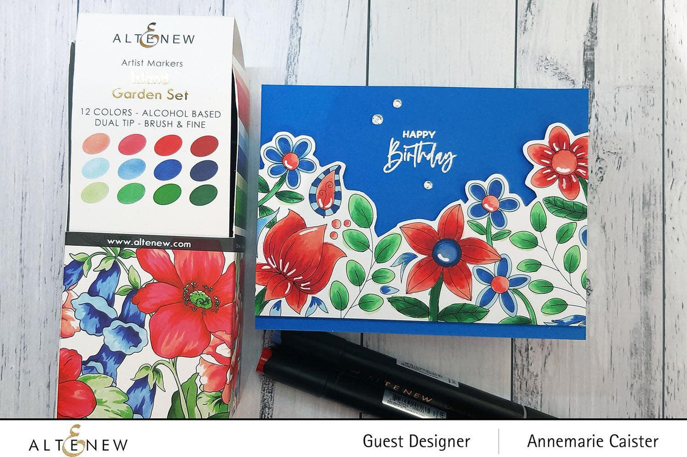 Altenew Release Bundle Island Garden Artist Alcohol Markers Set & Coloring Sheet Bundle