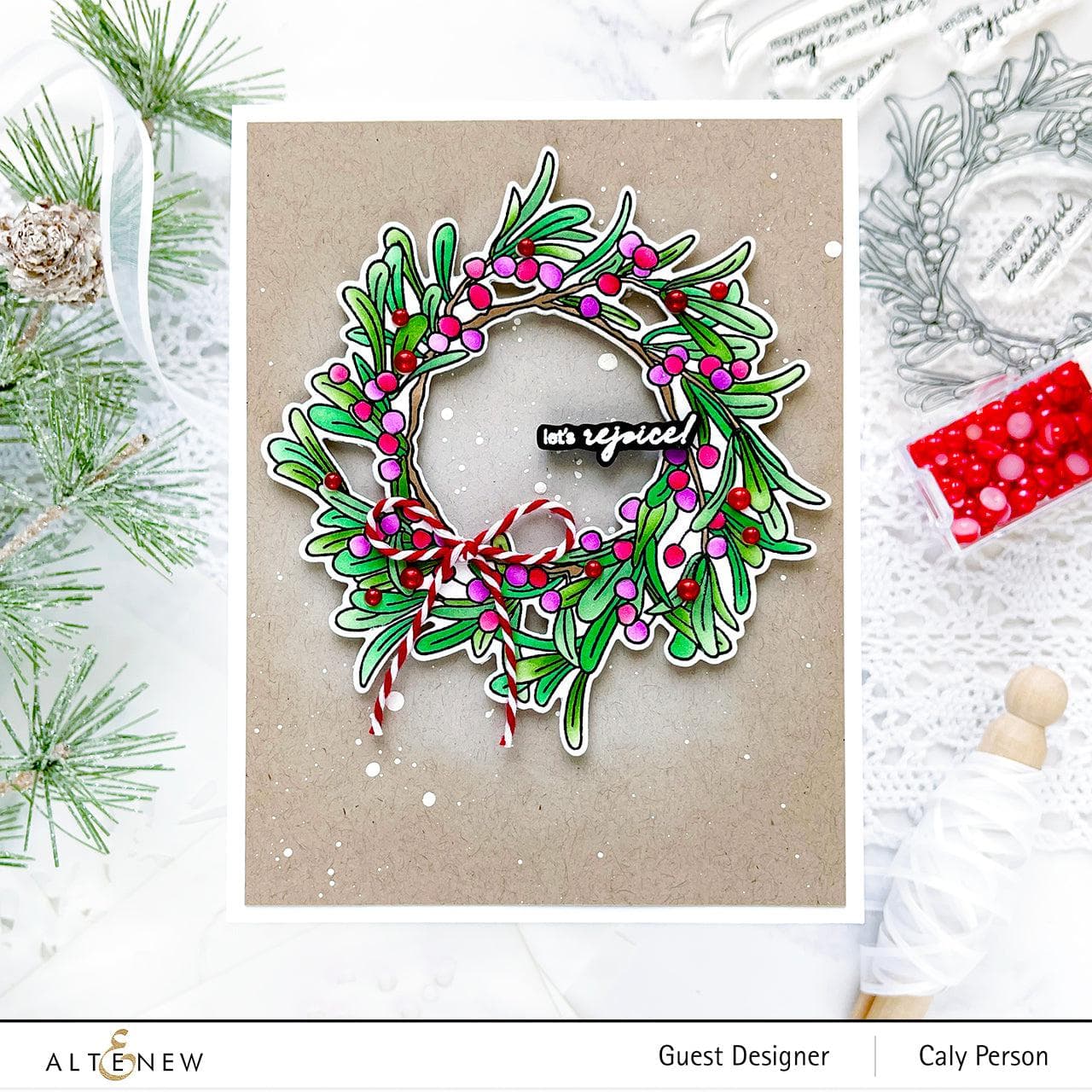 Mistletoe Express Mistletoe Wreath Stamp & Die Bundle | Altenew