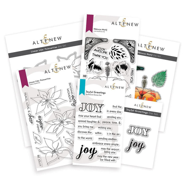 Altenew Linear Life Poinsettias Stamp, Die and Stencil Bundle