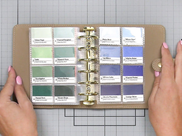 Organize and place in your A7 Swatch Book