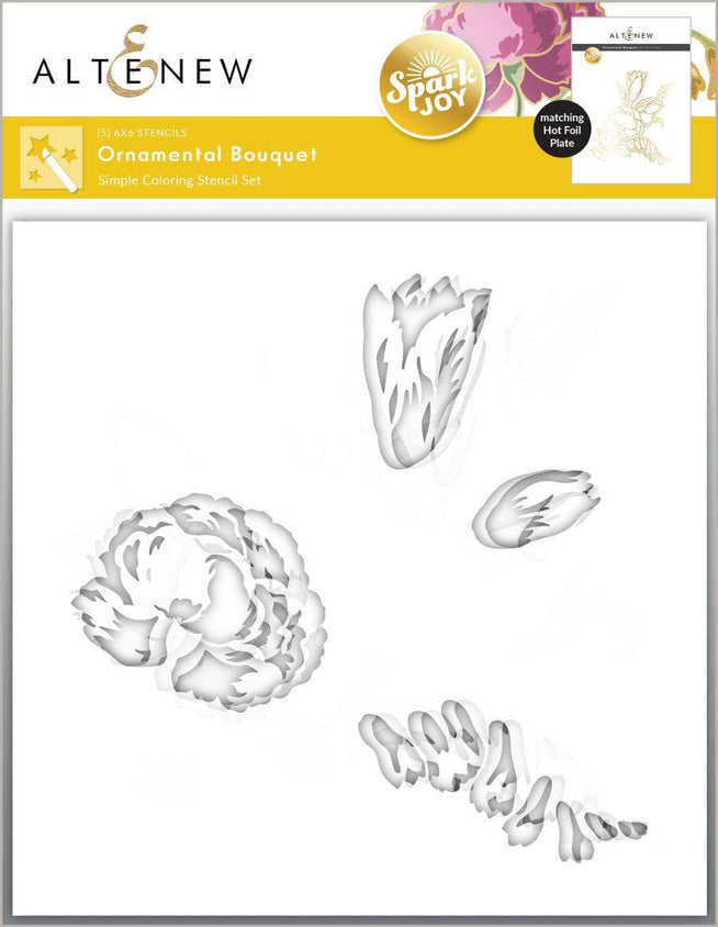 Altenew Spark Joy Ornamental Bouquet and Add-on Die Bundle, floral design with intricate details for craft projects