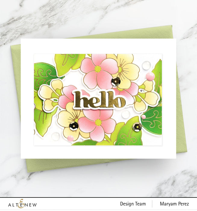 Altenew Spark Joy decorative flowers and add-on die bundle for crafting, featuring colorful flower designs and metal dies.