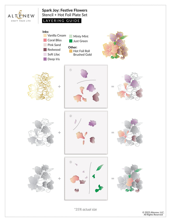 Bright festive flowers from Altenew's Spark Joy collection, featuring colorful blooms perfect for holiday celebrations.