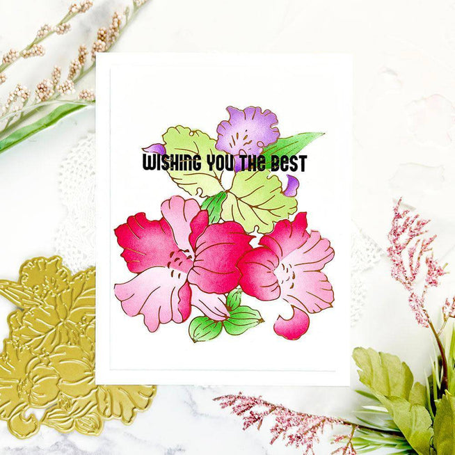 Altenew Spark Joy Festive Flowers set featuring vibrant, colorful flower illustrations perfect for holiday crafting and card making.