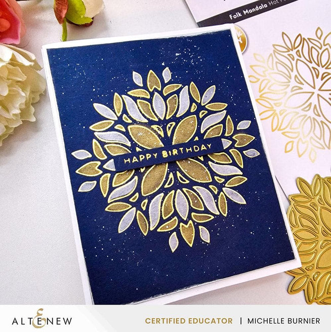 Altenew Spark Joy Folk Mandala featuring intricate, colorful mandala pattern on a decorative art piece.