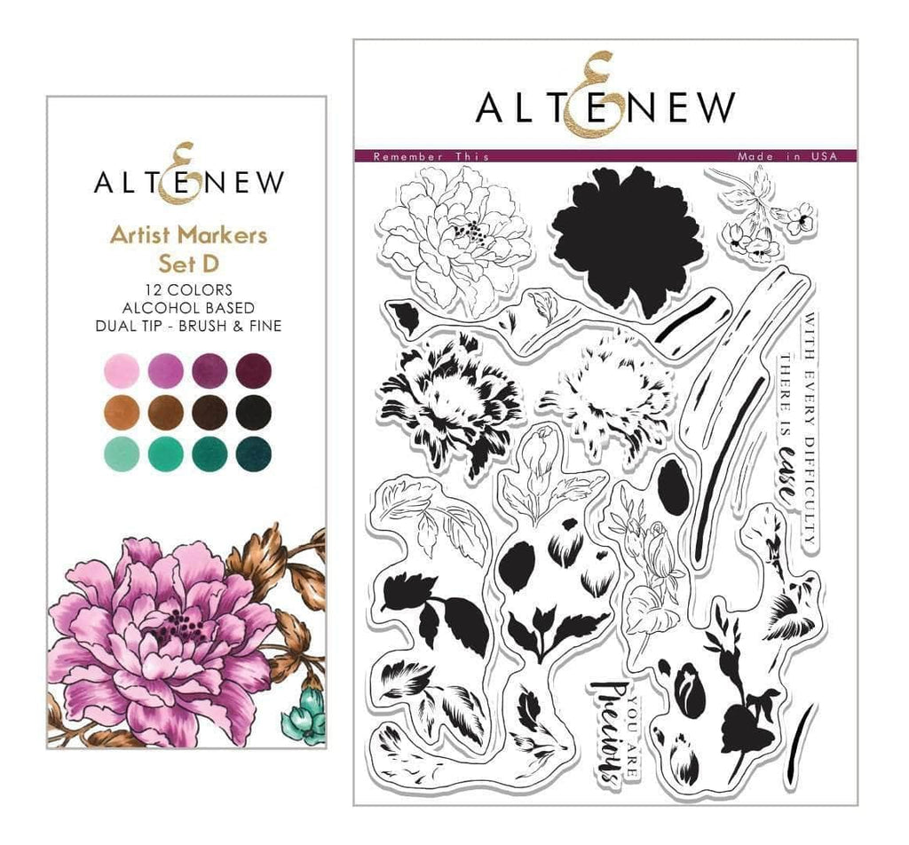 Artist Alcohol Markers Set E & Spring Daisy Stamp Set Bundle – Altenew