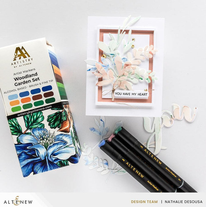 Artist Alcohol Markers Set L & Sweet Jasmine Stamp Set Bundle
