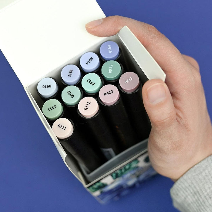 Artist Alcohol Markers Set L & Sweet Jasmine Stamp Set Bundle