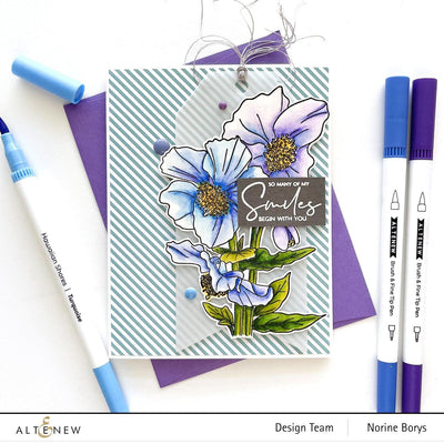 Altenew Stamp & Art Supplies Bundle Paint-A-Flower: Himalayan Poppy & Monochrome Shading Pencils Bundle