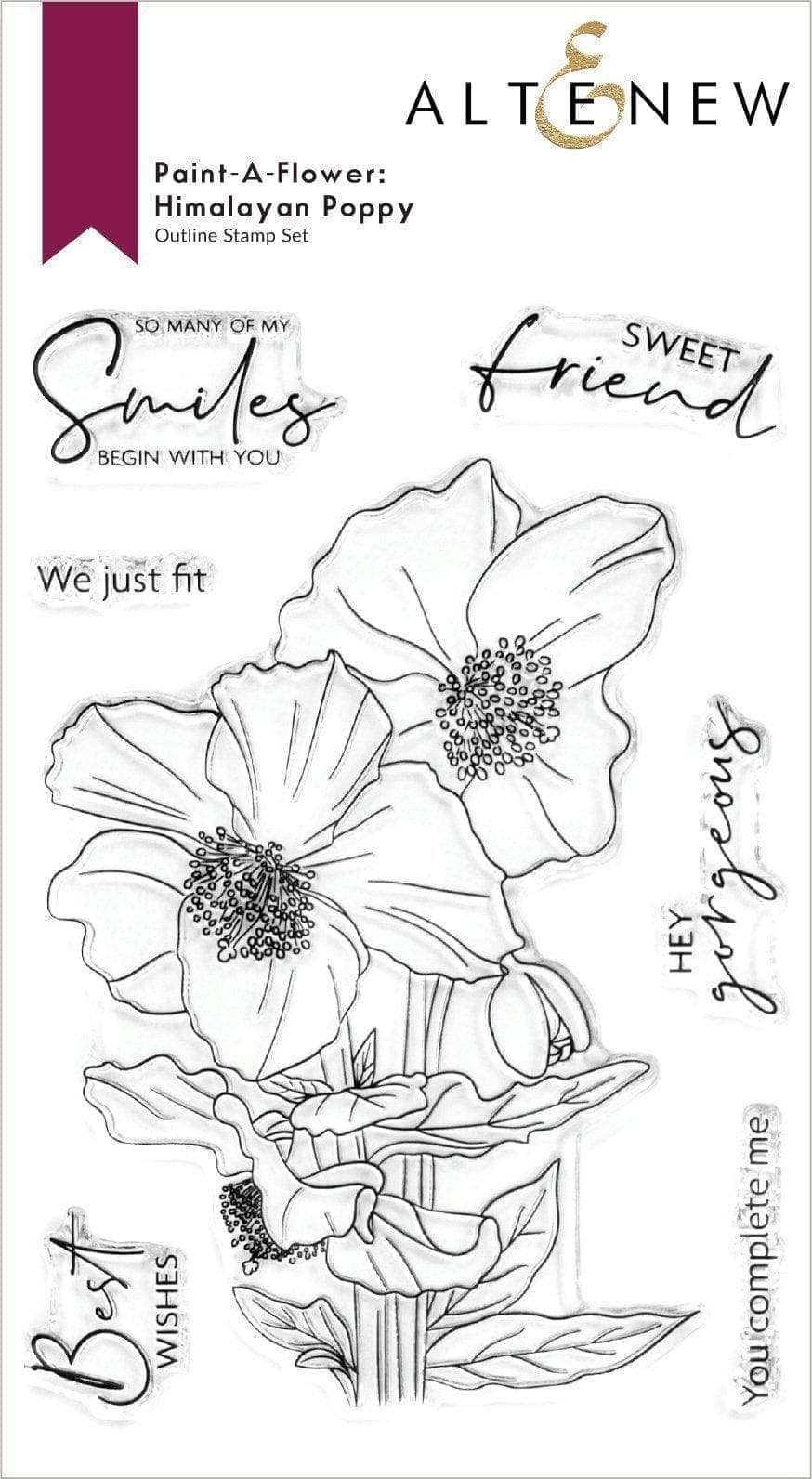 Altenew Stamp & Art Supplies Bundle Paint-A-Flower: Himalayan Poppy & Monochrome Shading Pencils Bundle