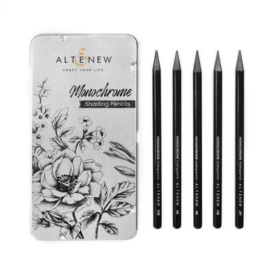 Altenew Stamp & Art Supplies Bundle Paint-A-Flower: Lotus & Monochrome Shading Pencils Bundle