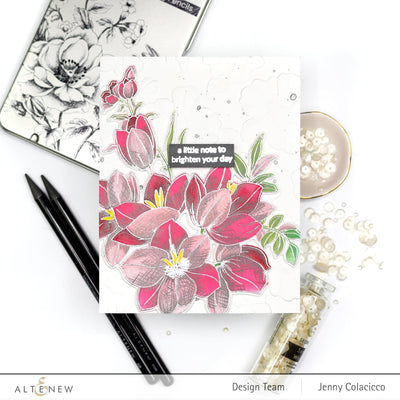 Altenew Stamp & Art Supplies Bundle Paint-A-Flower: Lotus & Monochrome Shading Pencils Bundle