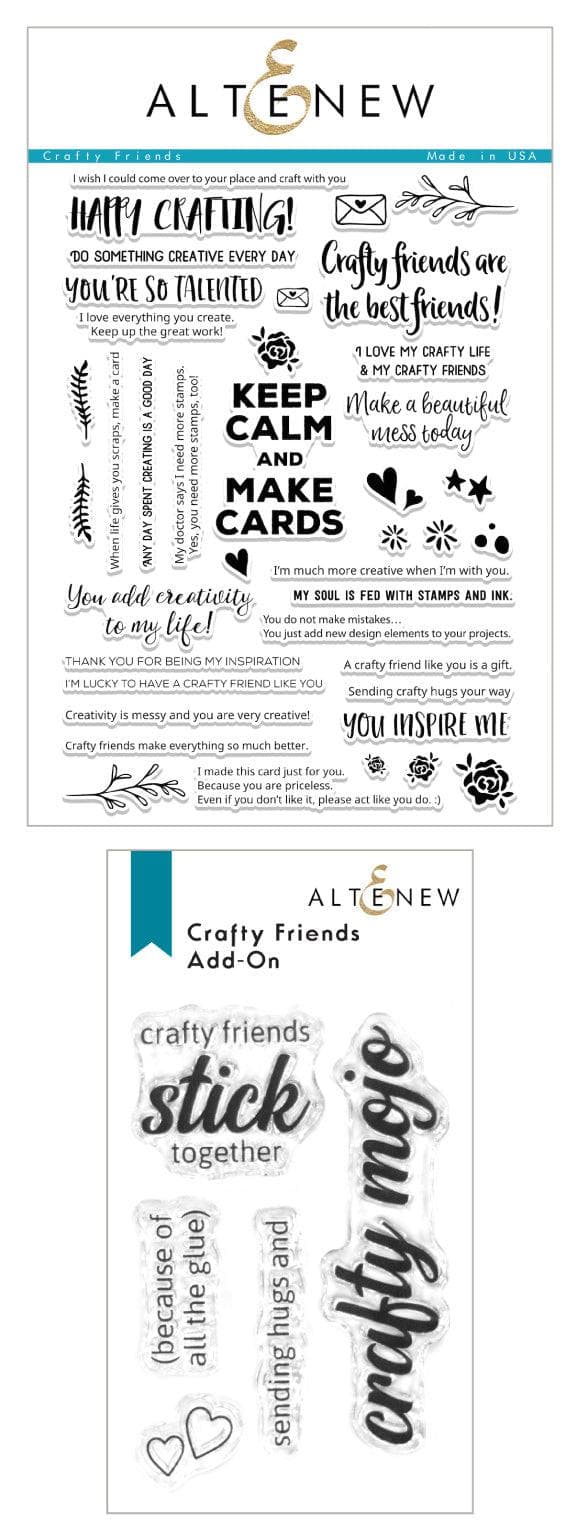 Altenew Stamp Bundle Crafty Friends Stamp Set & Add-On Stamp Set Bundle