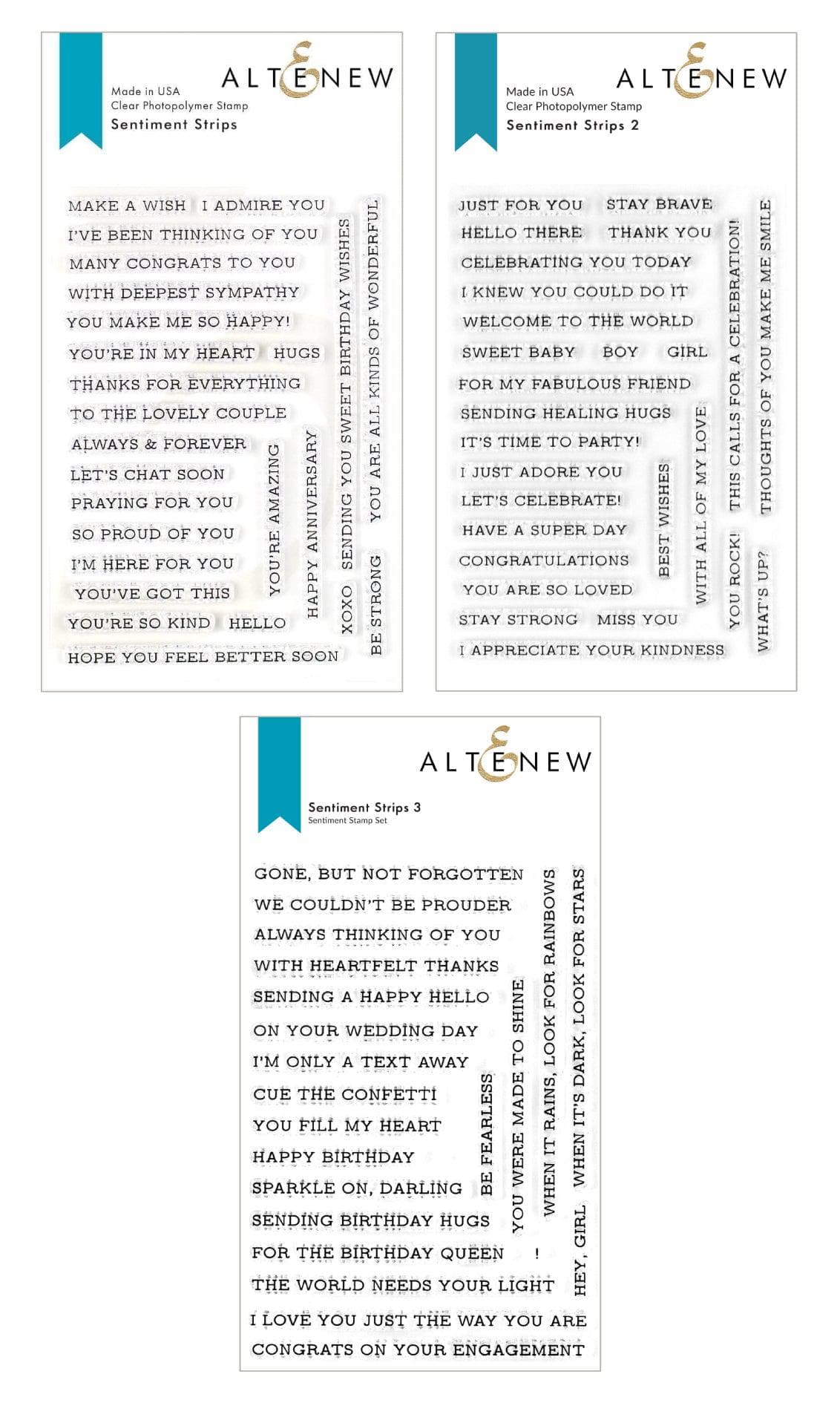 Altenew Stamp Bundle Sentiment Strips Stamp Set Bundle