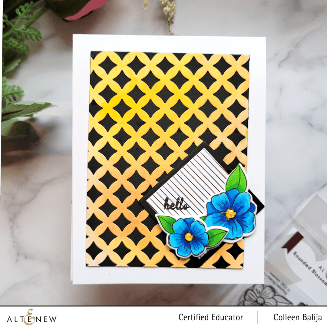 Altenew Gardens Around the World Mini Stamp Bundle featuring colorful botanical and garden-themed rubber stamps.