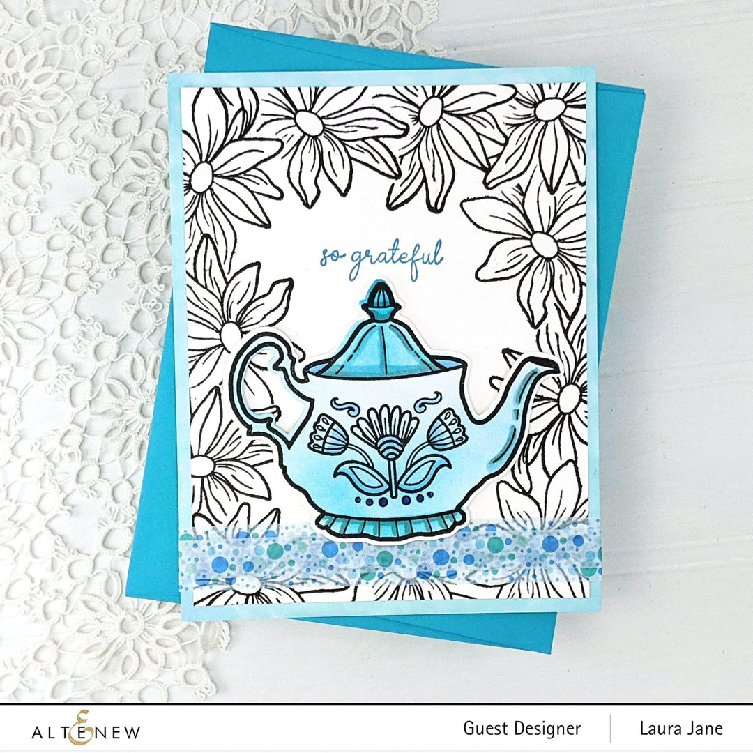 Altenew Gardens Around the World Mini Stamp Bundle featuring colorful floral and garden-themed rubber stamps.