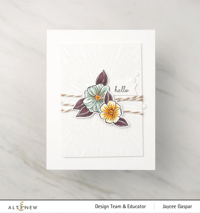 Altenew Gardens Around the World Mini Stamp Bundle featuring assorted garden-themed rubber stamps on white background.
