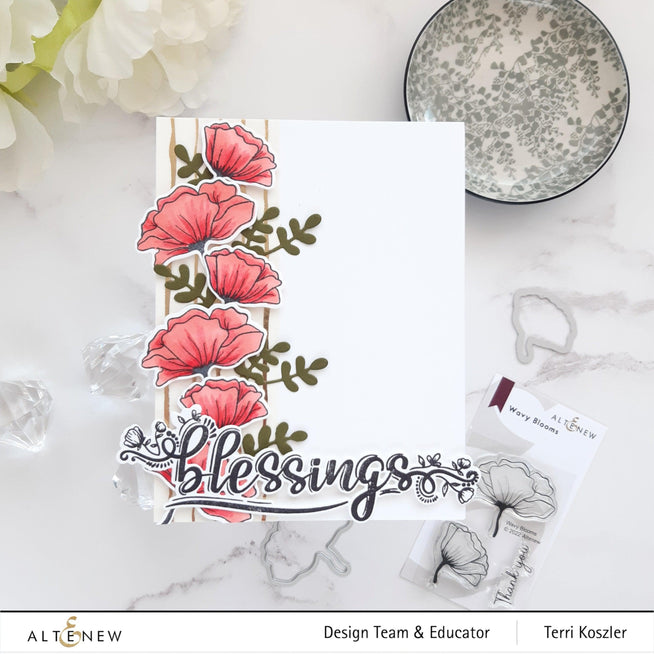 Altenew Gardens Around the World Mini Stamp Bundle featuring various garden-themed rubber stamps on clear sheets.