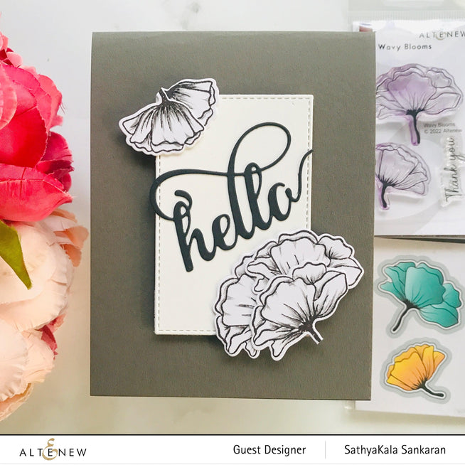 Altenew Gardens Around the World Mini Stamp Bundle featuring colorful garden-themed rubber stamps on a white background.